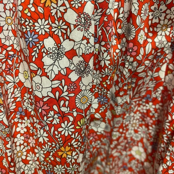 J. Crew Tea-length Red Floral Dress NWT - Picture 5 of 6